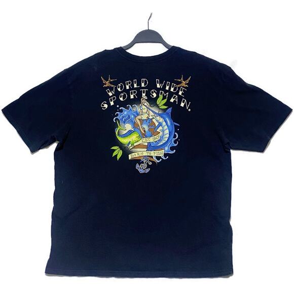 Born To Fish T-Shirt Men's Extra Large Short Sleeve Black World Wide Sportsman - Picture 1 of 8